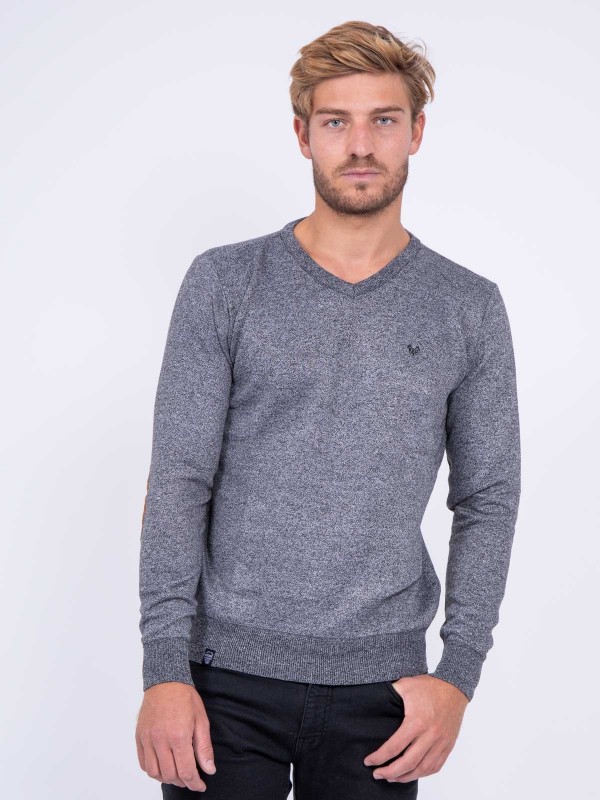 Pull col V LAMBOISE - Gris...