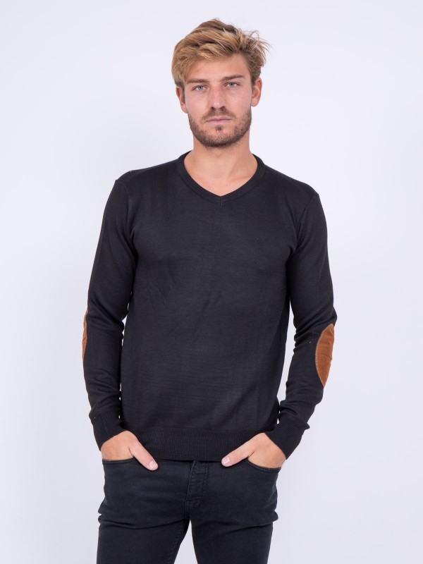 Pull col V LAMBOISE - Noir