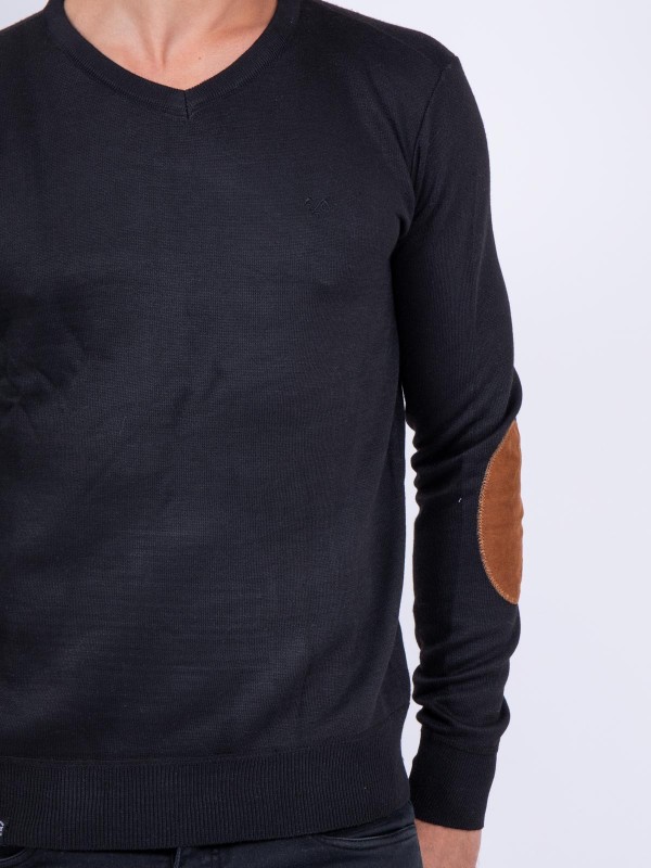 Pull col V LAMBOISE - Noir