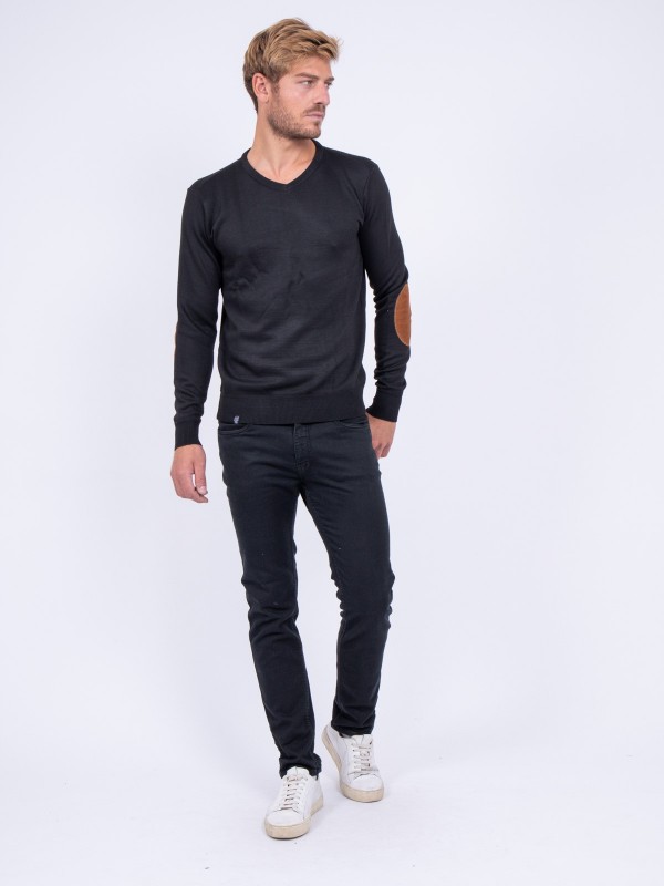 Pull col V LAMBOISE - Noir
