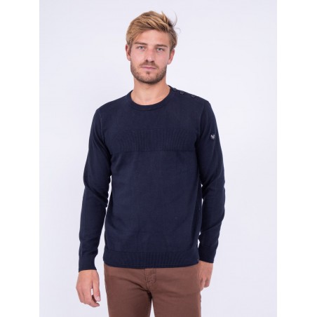 Pull col rond pur coton LION