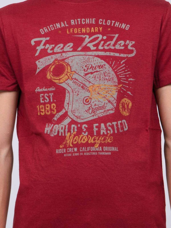 T-shirt col rond pur coton...