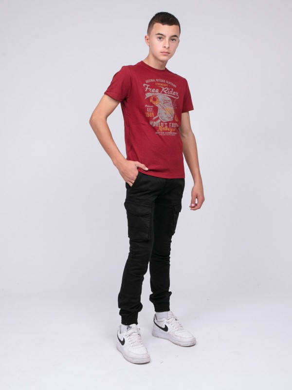 T-shirt col rond pur coton...