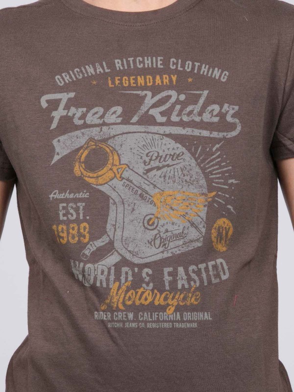 T-shirt col rond pur coton...