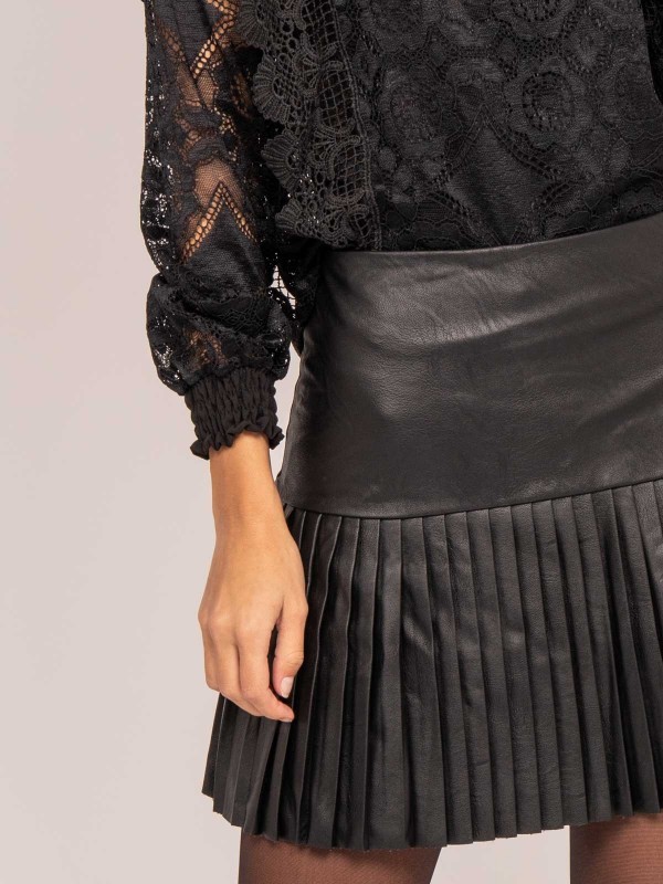 Jupe similicuir XANDREA - Noir