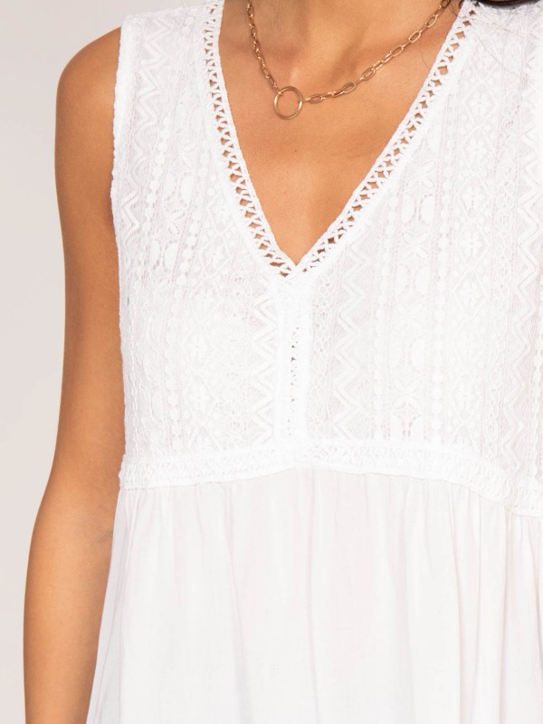 Top dentelle FLOA - Blanc