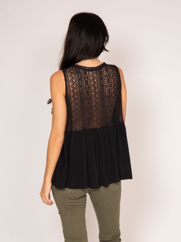 Top dentelle FLOA - Noir