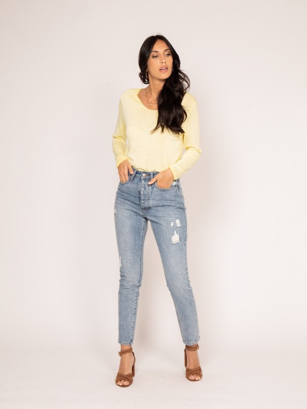 Pull fin col rond FREDO -...