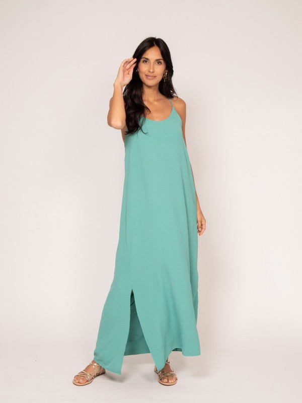 Robe longue à bretelles...