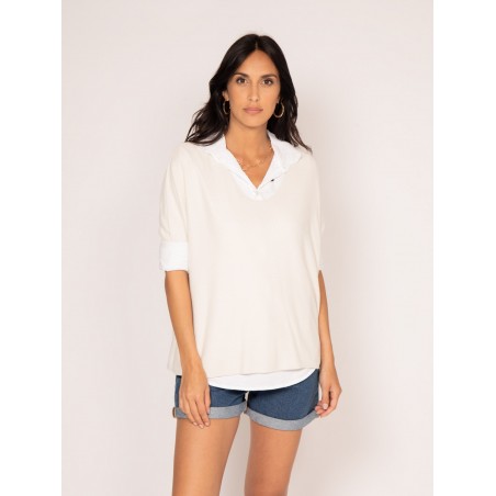 Pull fin col chemise KRYS