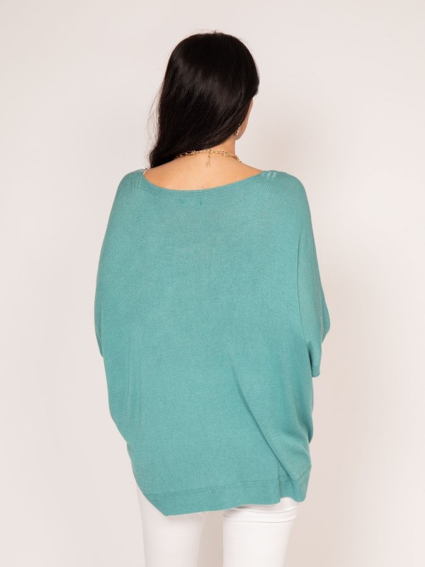 Pull fin KUSMI - Vert d'eau