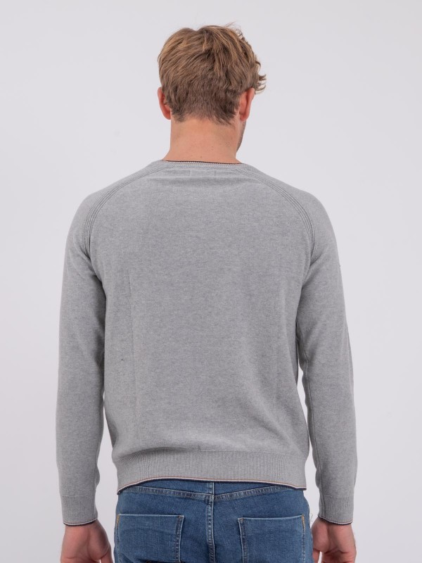 Pull col rond pur coton AMATEO