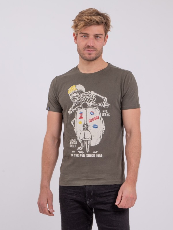 T-shirt col rond pur coton...