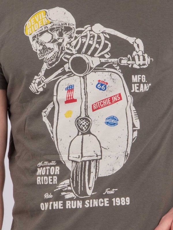 T-shirt col rond pur coton...