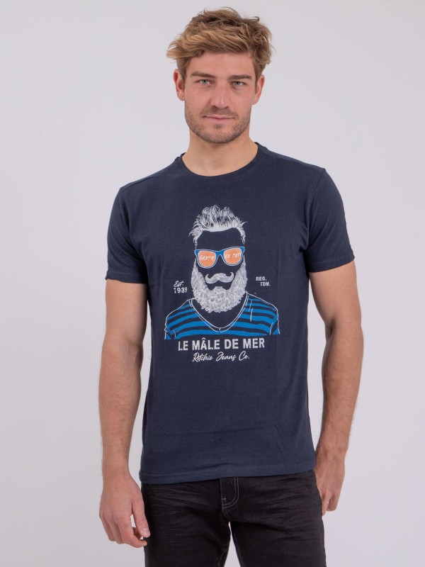 T-shirt col rond pur coton...