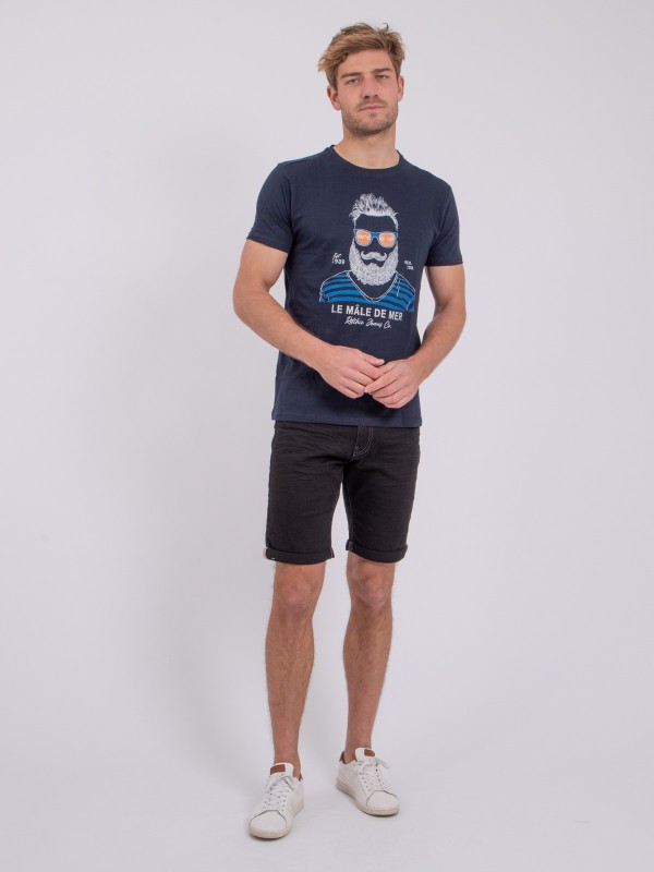 T-shirt col rond pur coton...