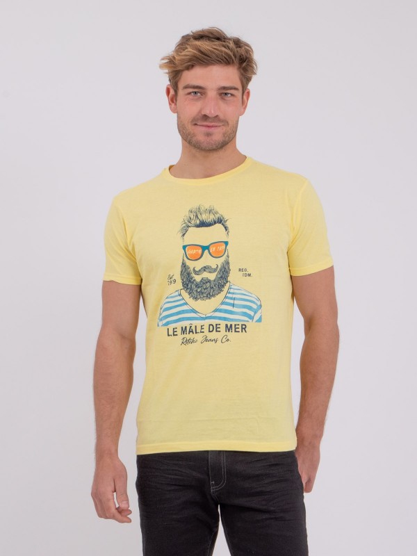 T-shirt col rond pur coton...