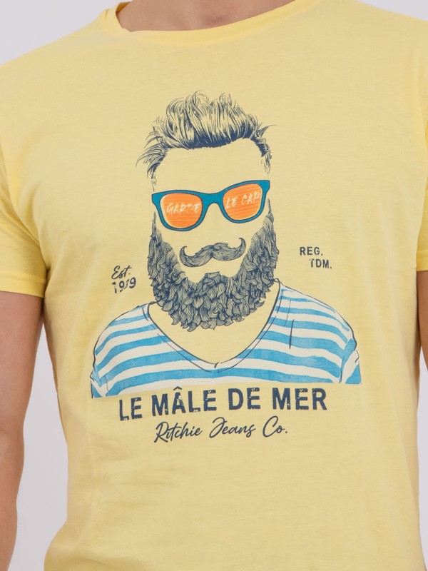 T-shirt col rond pur coton...