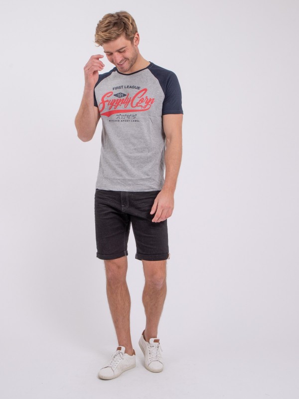 T-shirt col rond pur coton...