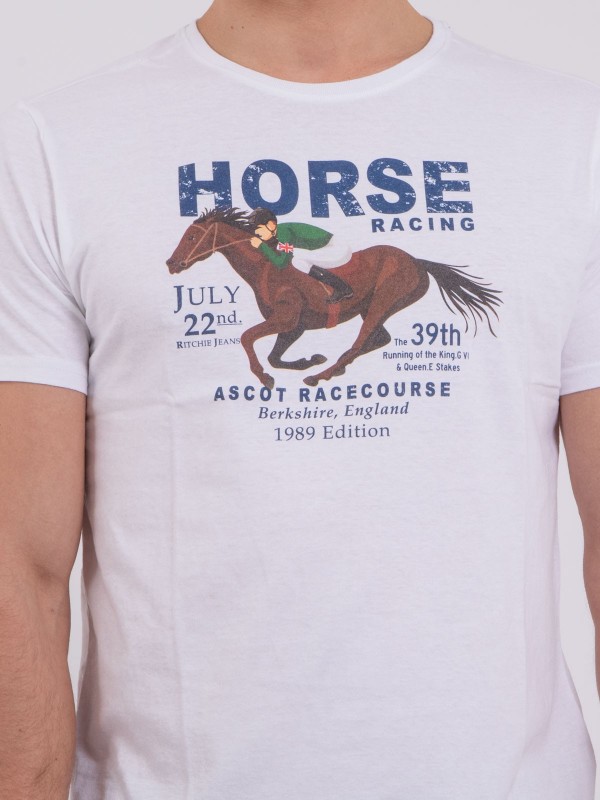 T-shirt col rond pur coton...