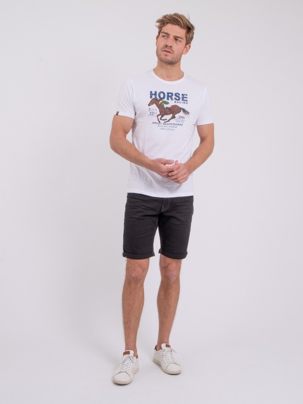 T-shirt col rond pur coton...