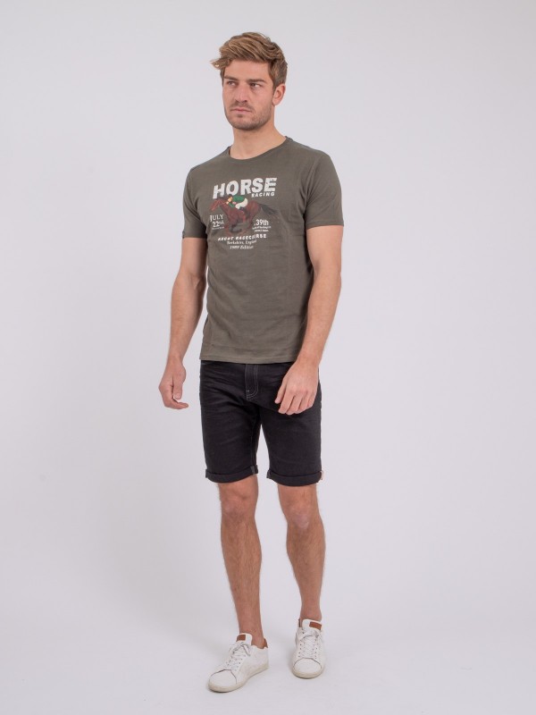 T-shirt col rond pur coton...