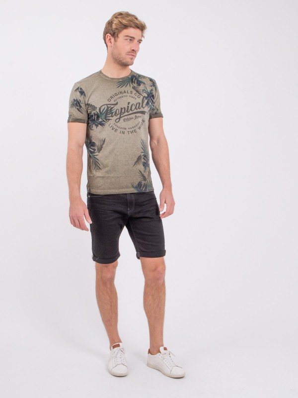 T-shirt col rond pur coton...