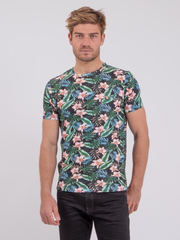 T-shirt col rond pur coton...