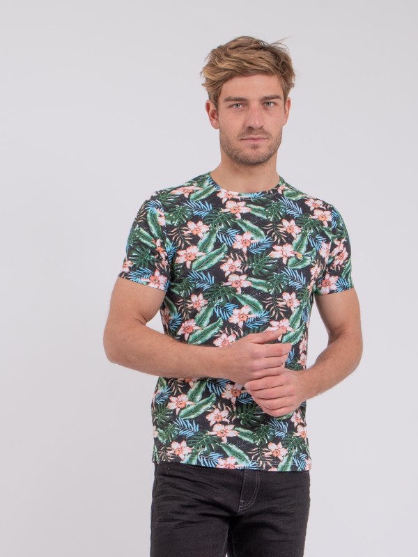 T-shirt col rond pur coton...