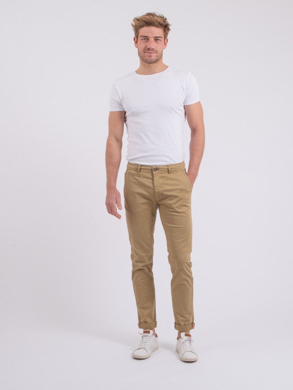 Pantalon chino CALES - Marron