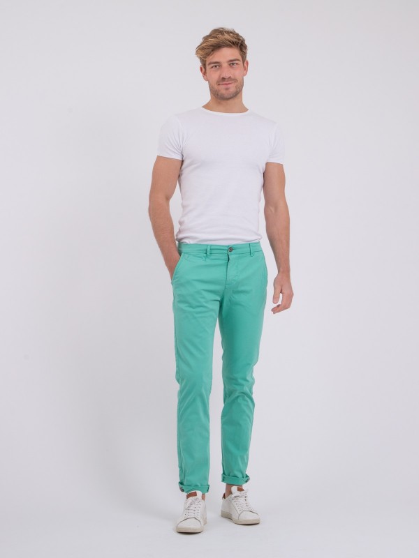 Pantalon chino CALES - Vert...
