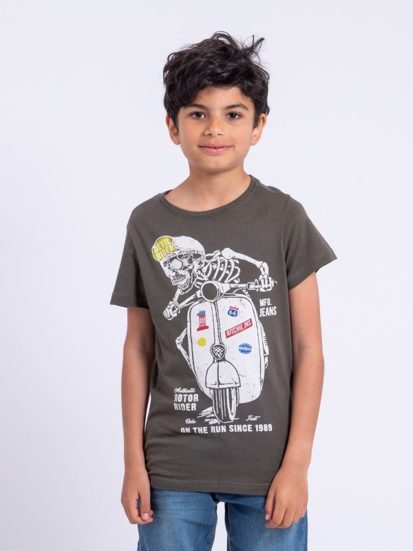 T-shirt col rond pur coton...