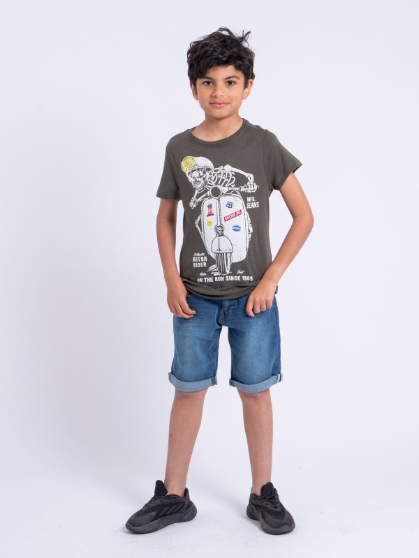 T-shirt col rond pur coton...