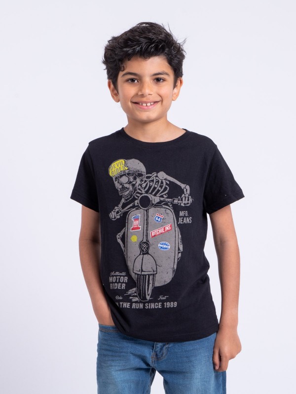 T-shirt col rond pur coton...