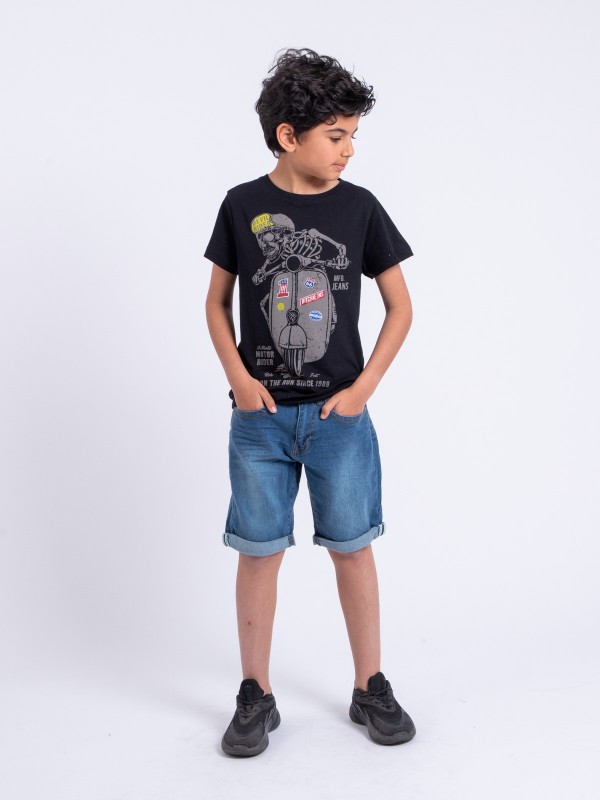 T-shirt col rond pur coton...