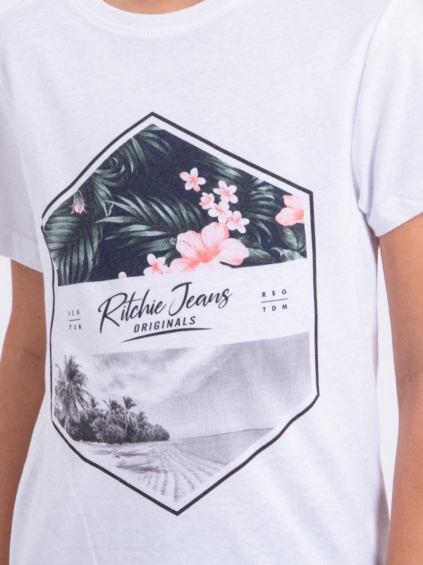 T-shirt manches courtes col...