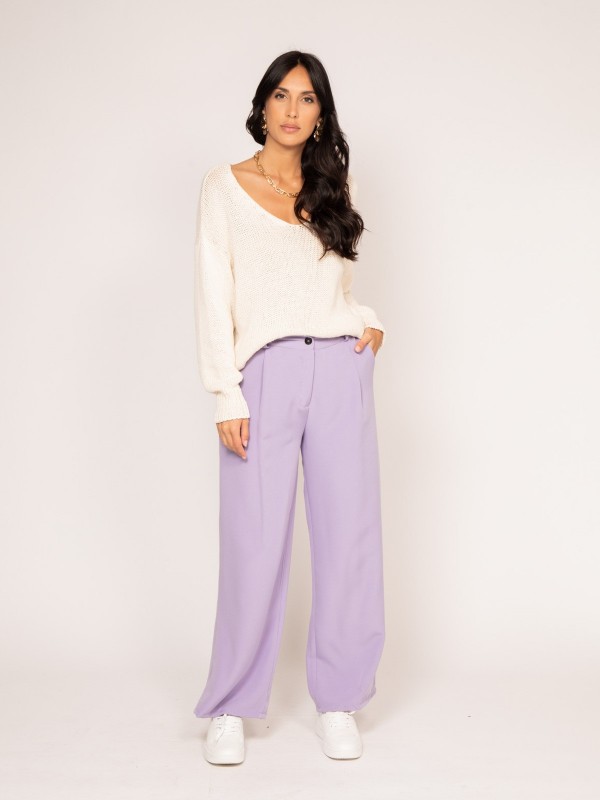 Pantalon fluide EVAN - Violet