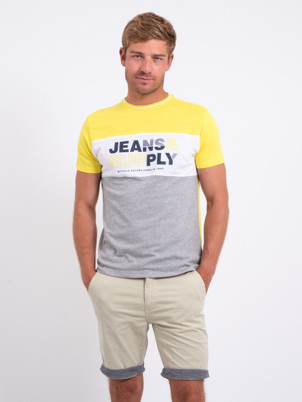 T-shirt col rond pur coton...