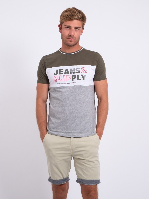 T-shirt col rond pur coton...