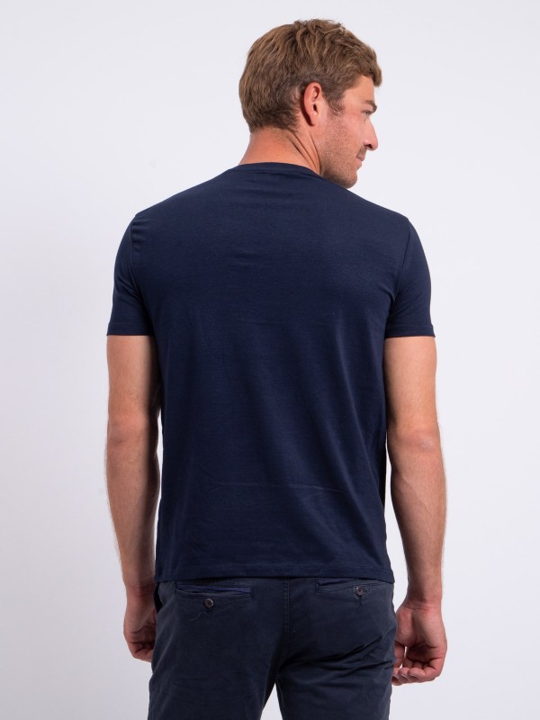 T-shirt col V pur coton...