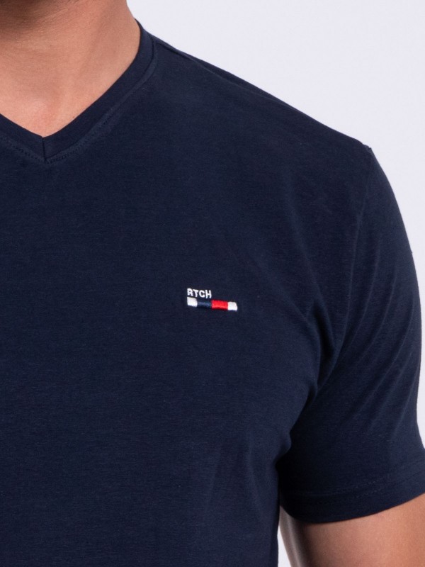 T-shirt col V pur coton...