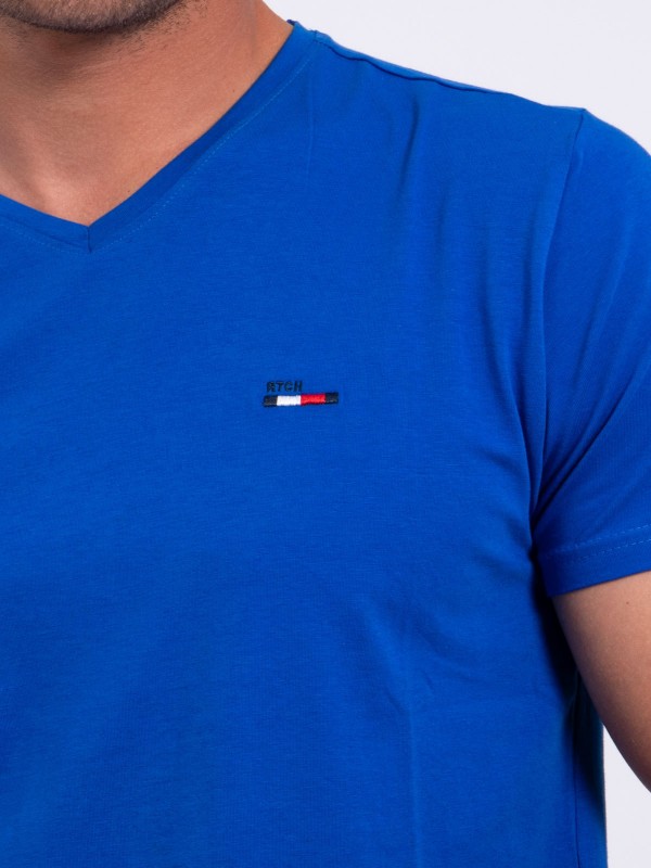 T-shirt col V pur coton...