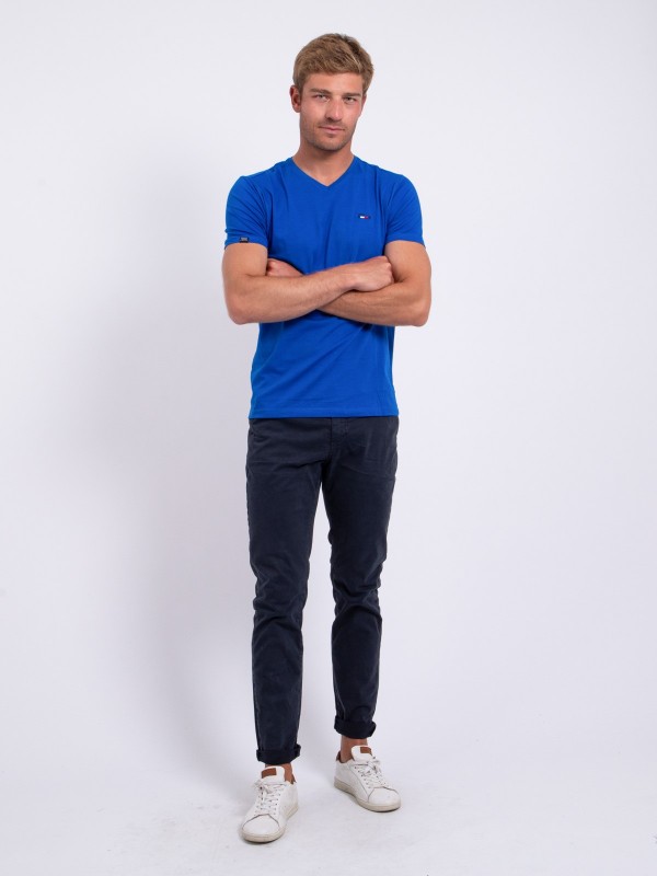 T-shirt col V pur coton...
