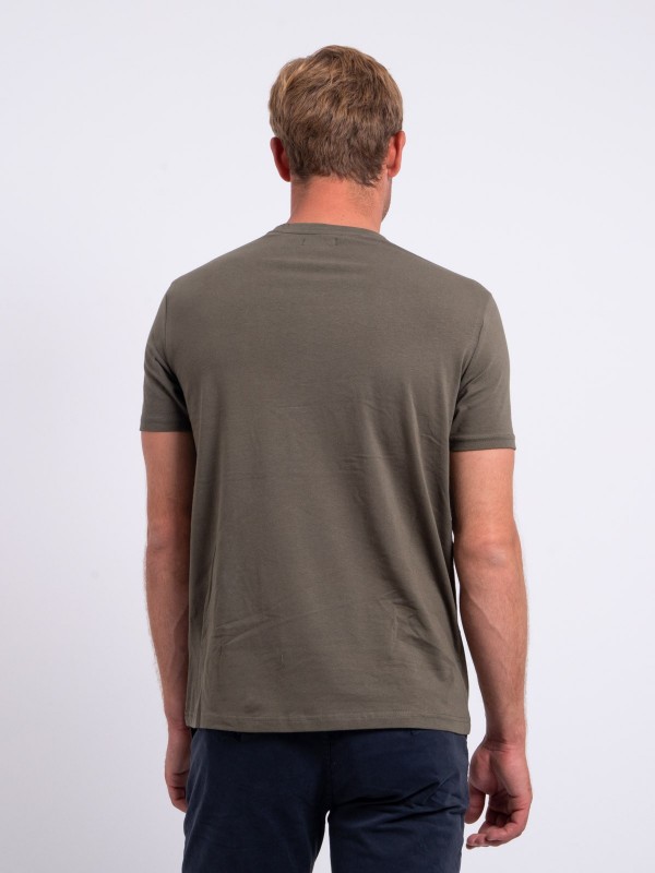 T-shirt col V pur coton...