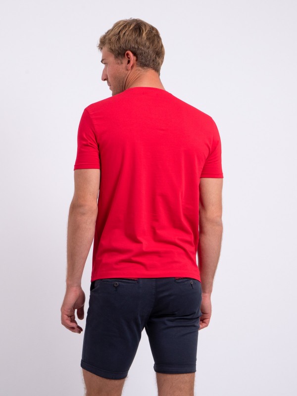 T-shirt col V pur coton...