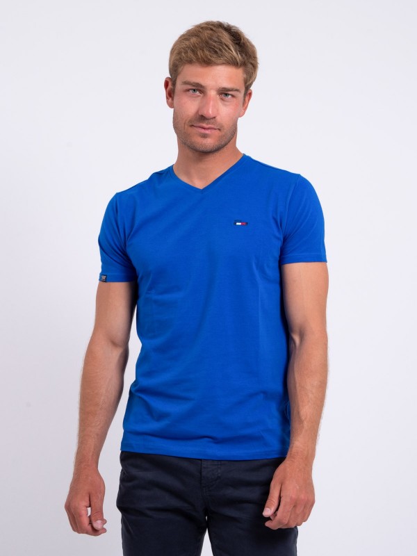 T-shirt col V pur coton...
