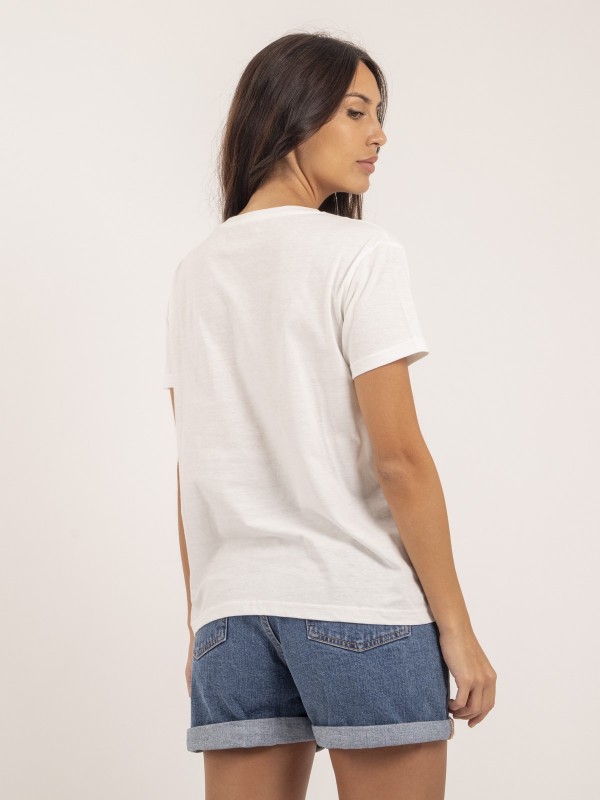 T-shirt col rond message...