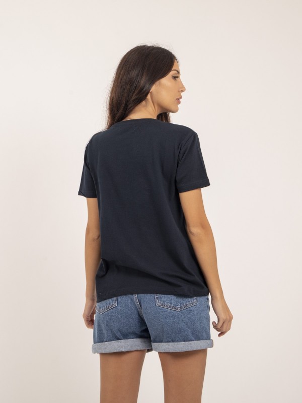 T-shirt col rond message...