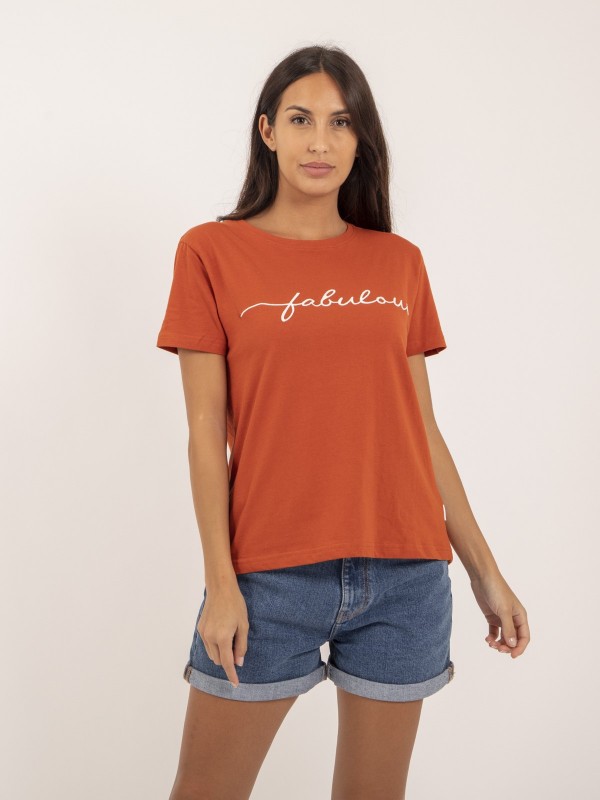 T-shirt col rond message...