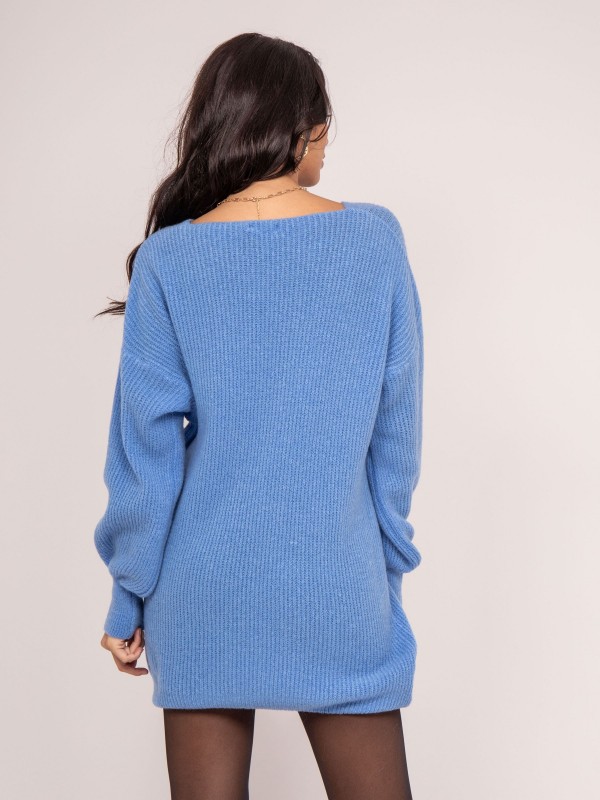 Robe pull courte ILINKA - Bleu